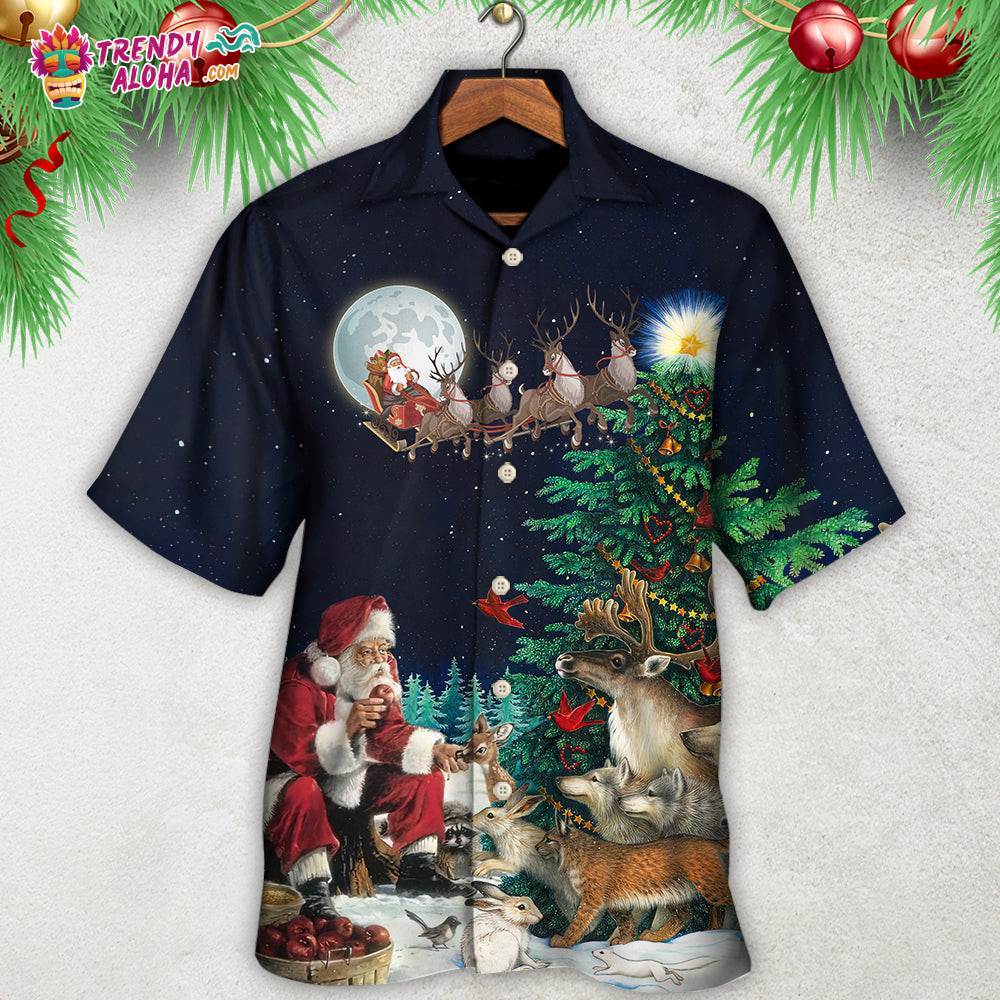 Christmas Santa Giving Christmas For Everyone Christmas Night Hawaiian Shirt – Trendy Aloha