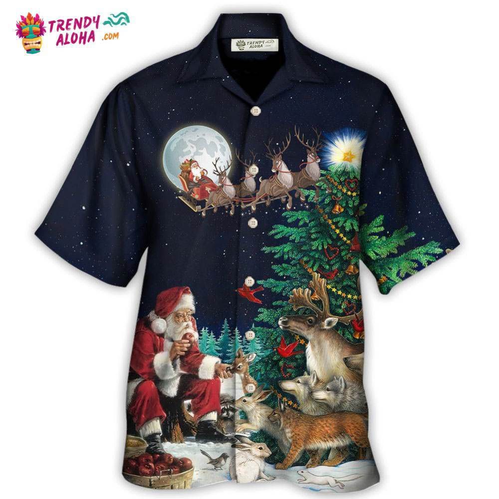 Christmas Santa Giving Christmas For Everyone Christmas Night Hawaiian Shirt – Trendy Aloha