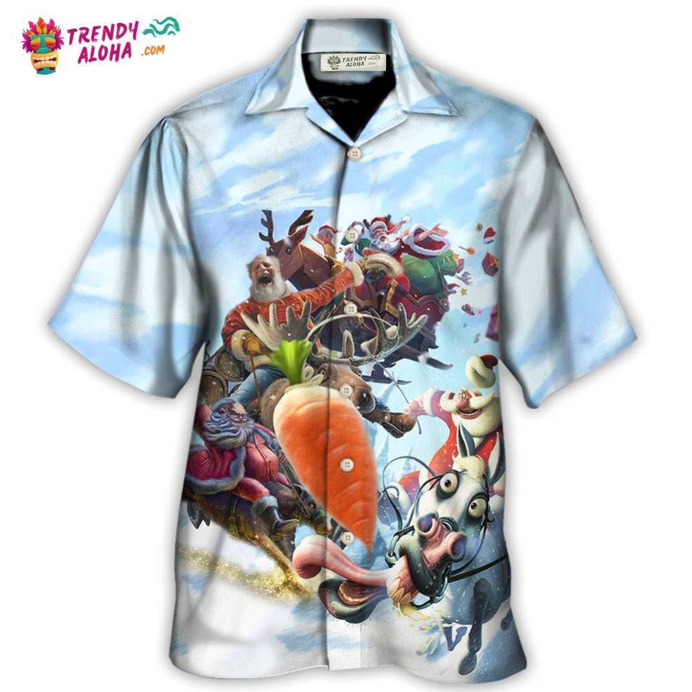 Christmas Santa Happy Funny Christmas Hawaiian Shirt – Trendy Aloha