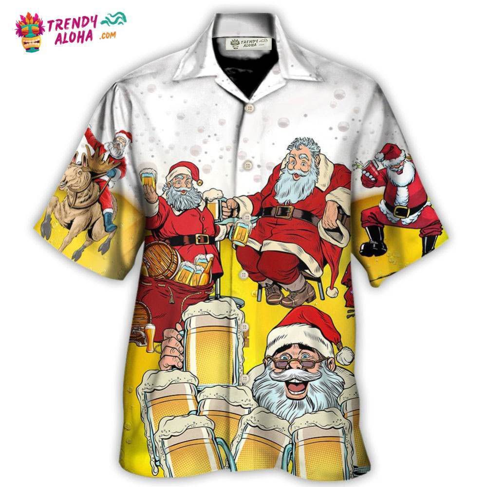 Christmas Santa I Want More Beer Hawaiian Shirt – Trendy Aloha
