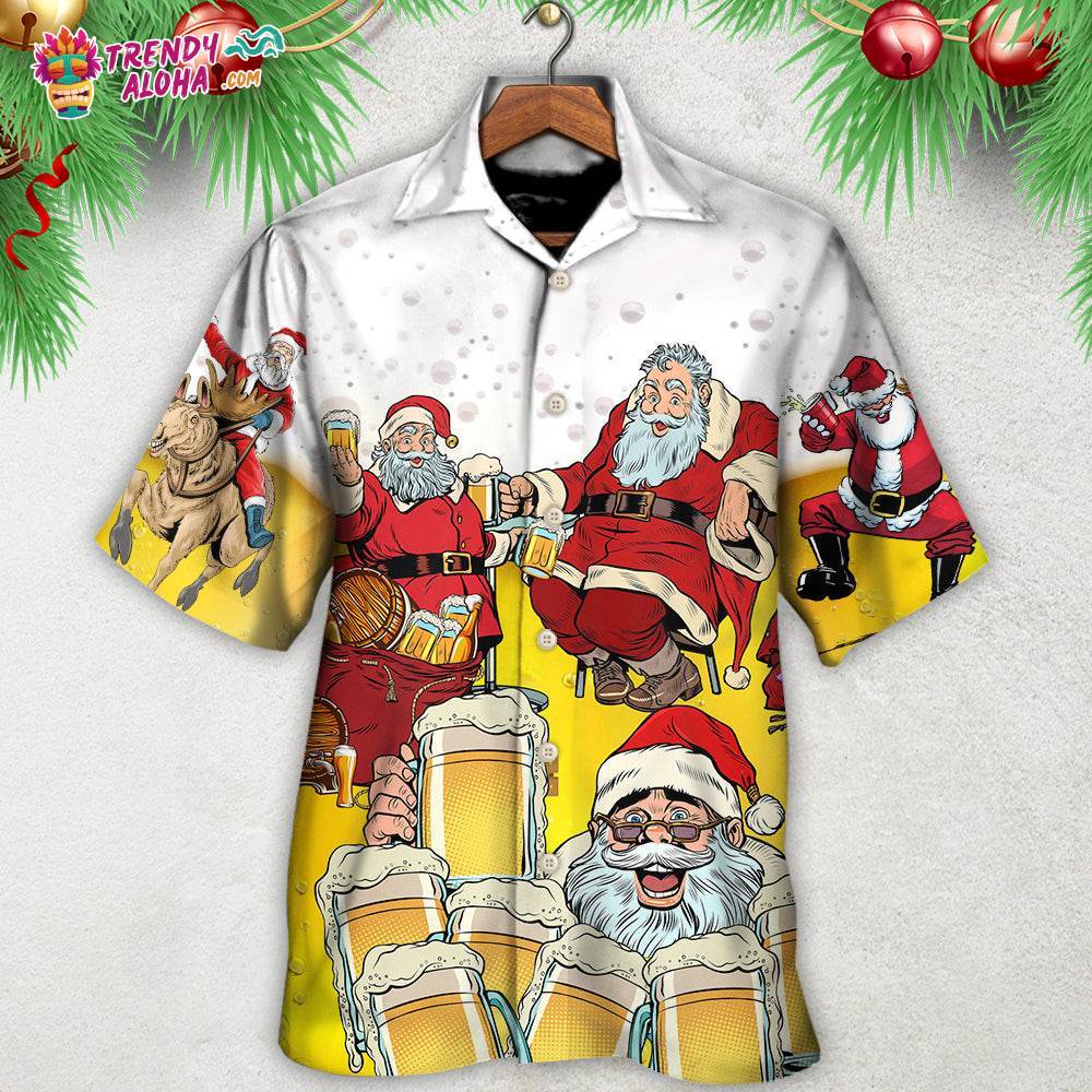 Christmas Santa I Want More Beer Hawaiian Shirt – Trendy Aloha