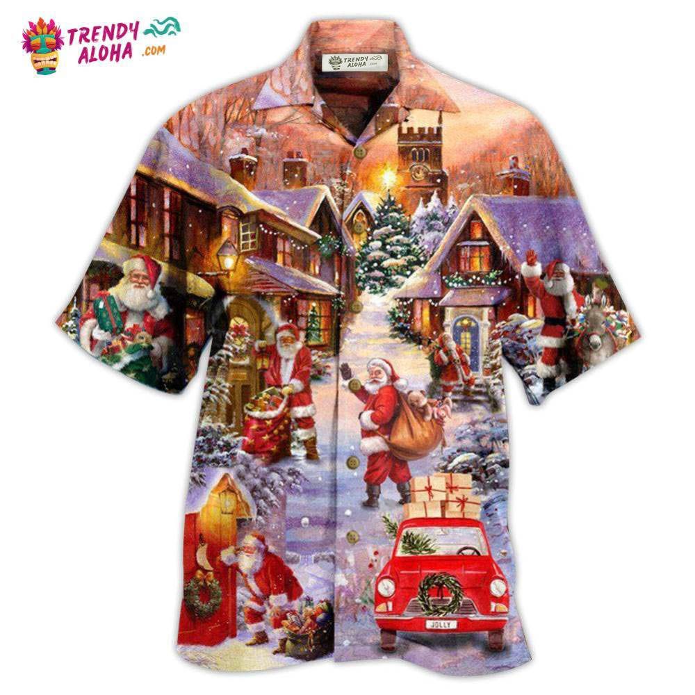Christmas Santa Is Delivering Love Christmas Street Hawaiian Shirt – Trendy Aloha