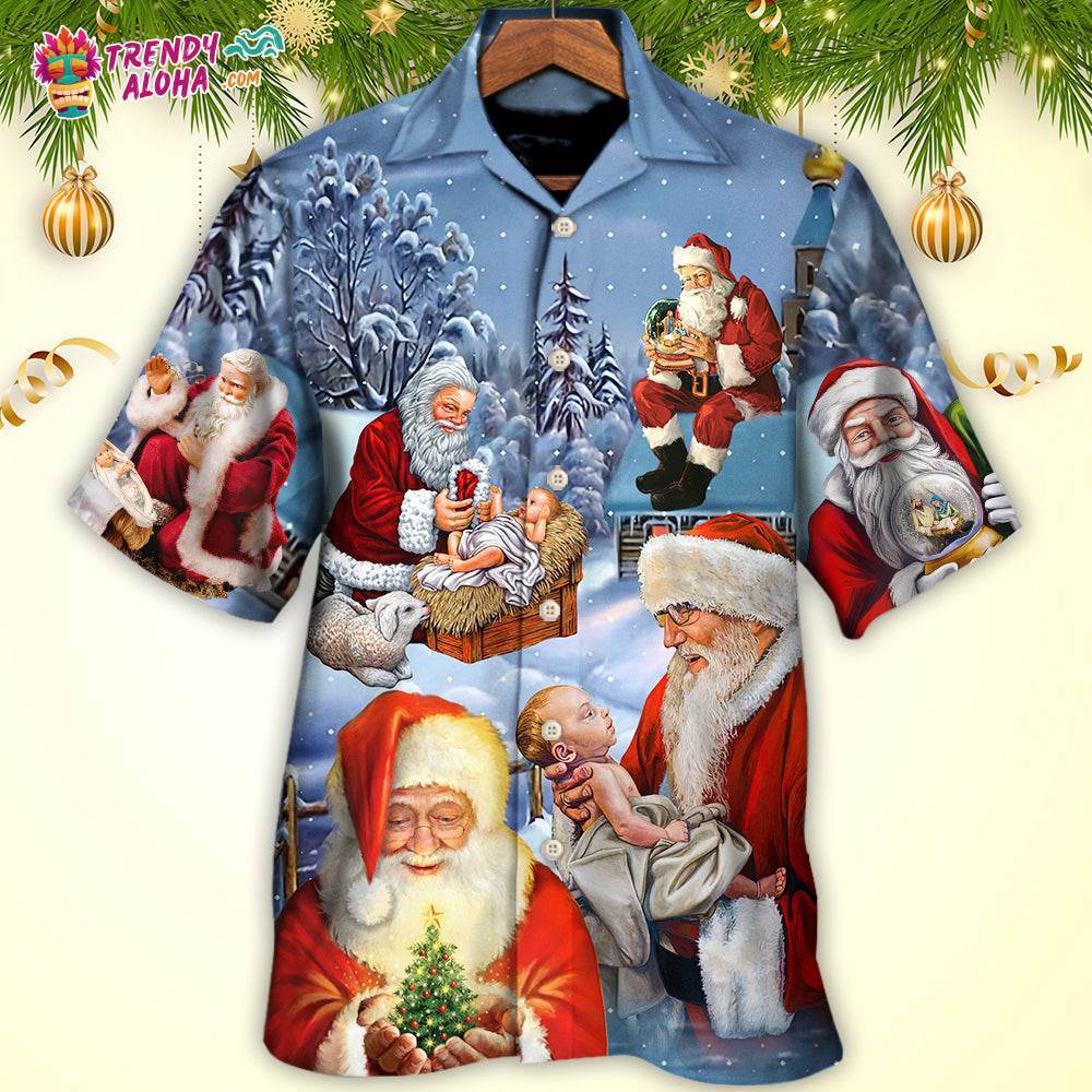 Christmas Santa Love Jesus Happy Xmas Is Coming Hawaiian Shirt – Trendy Aloha