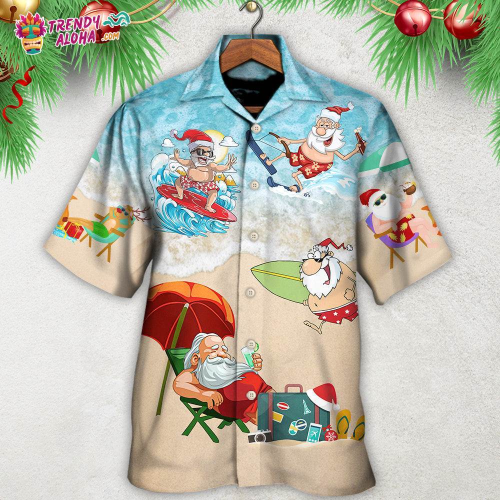 Christmas Santa Play On Beach Hawaiian Shirt – Trendy Aloha
