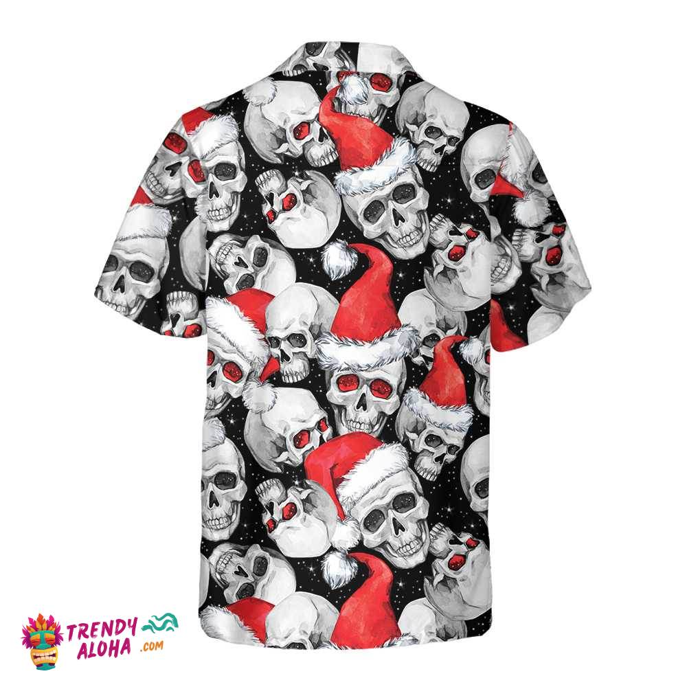 Christmas Santa Skull Hawaiian Shirt, Christmas Skull Shirt, Unique Christmas Gift