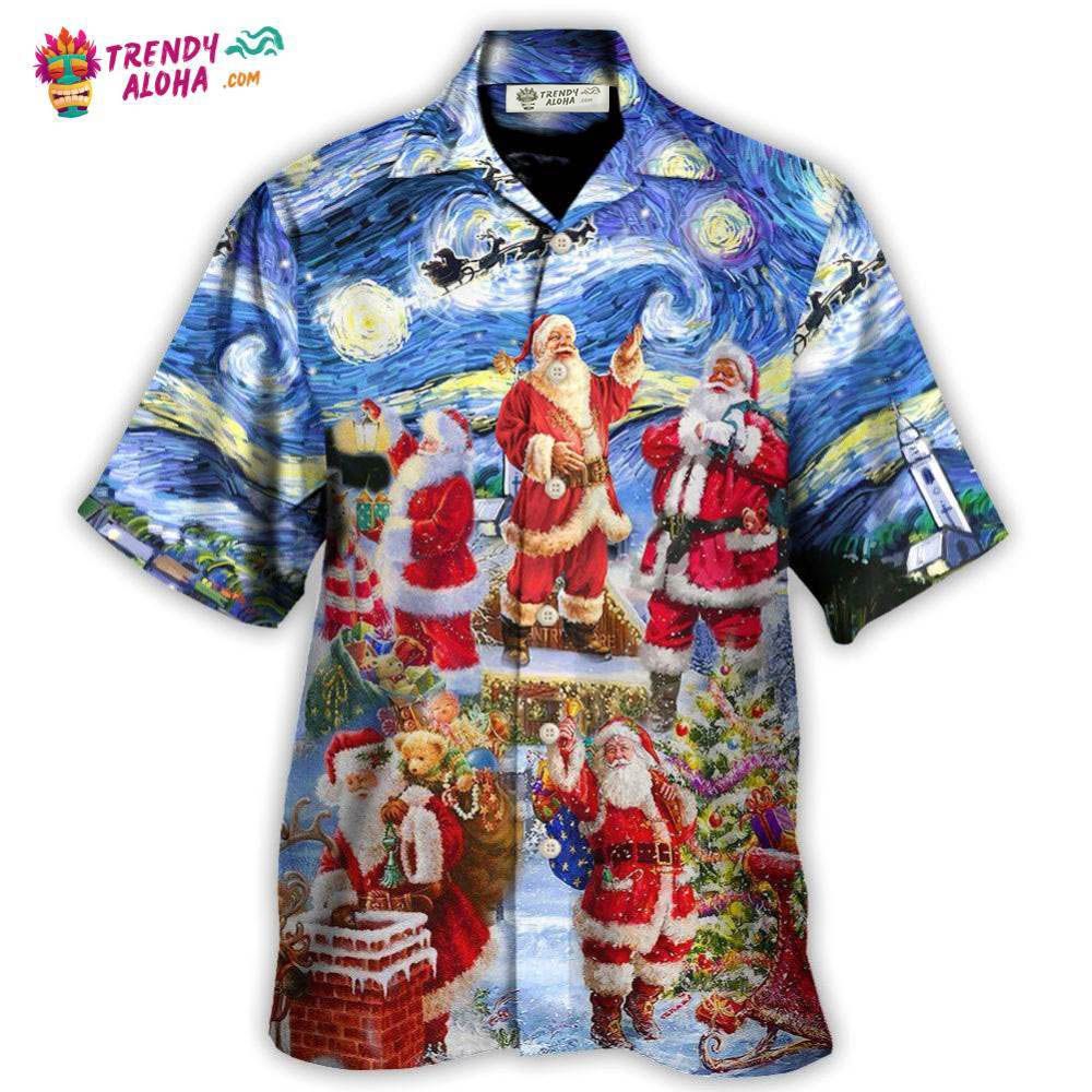 Christmas Santa Snow Night Merry Xmas Hawaiian Shirt – Trendy Aloha