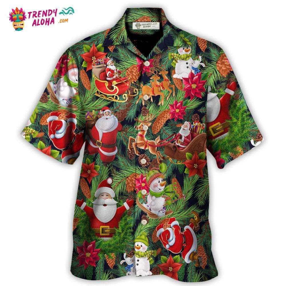 Christmas Santa Snowman Merry Xmas To Everyone Hawaiian Shirt – Trendy Aloha