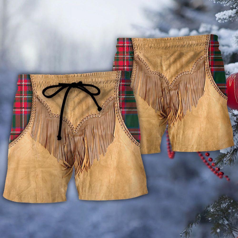 Christmas Santa Vintage Western Jacket Fringe Trendy Aloha Hawaiian Beach Shorts