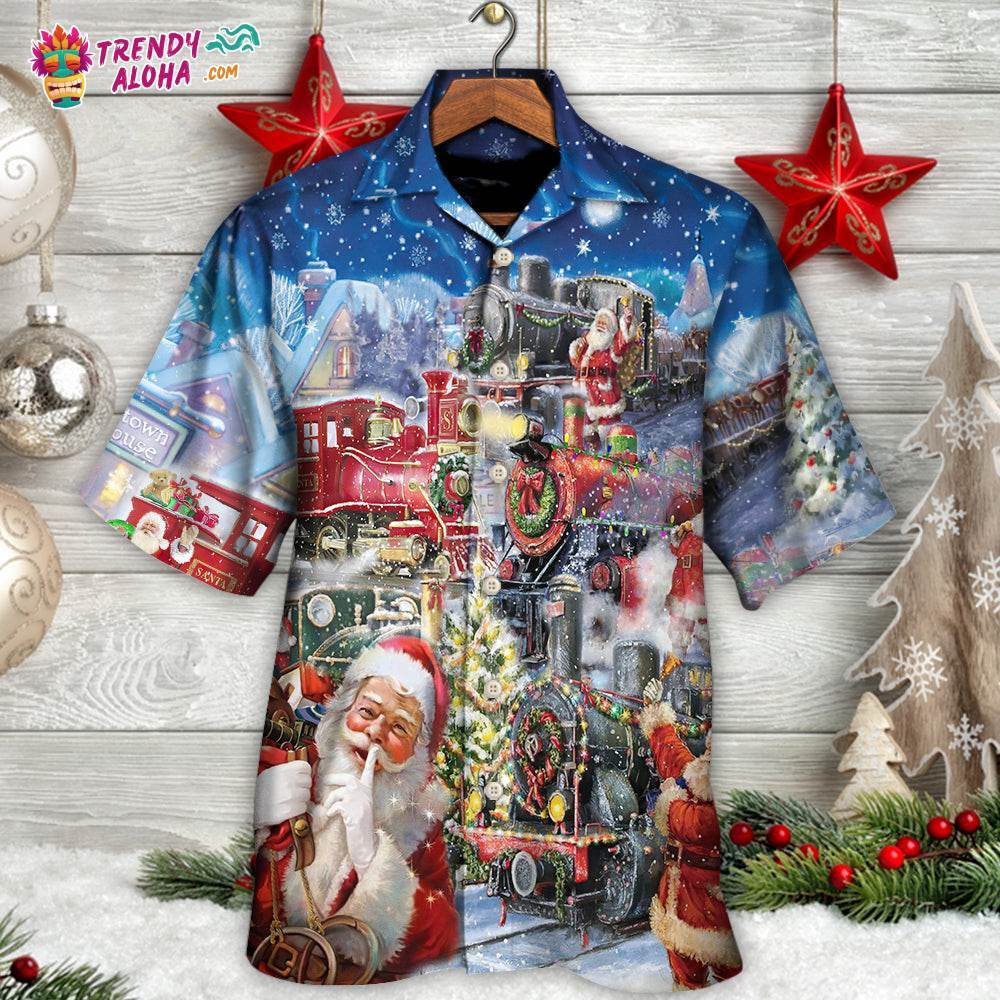 Christmas Santa’S Express Train Hawaiian Shirt – Trendy Aloha