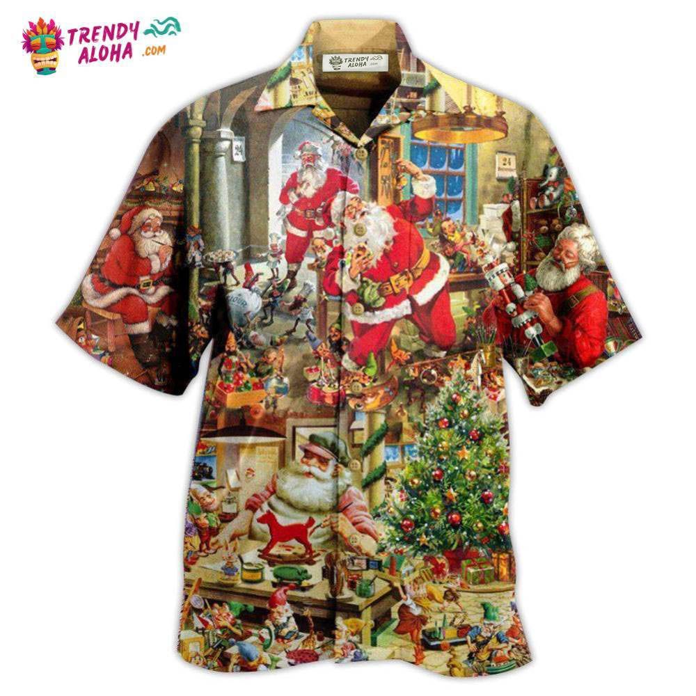 Christmas Santa’S Toy Workshop Christmas Night Hawaiian Shirt – Trendy Aloha