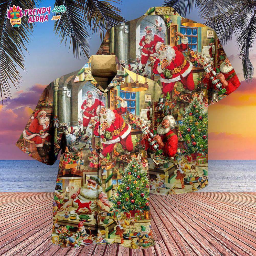 Christmas Santa’S Toy Workshop Christmas Night Hawaiian Shirt – Trendy Aloha