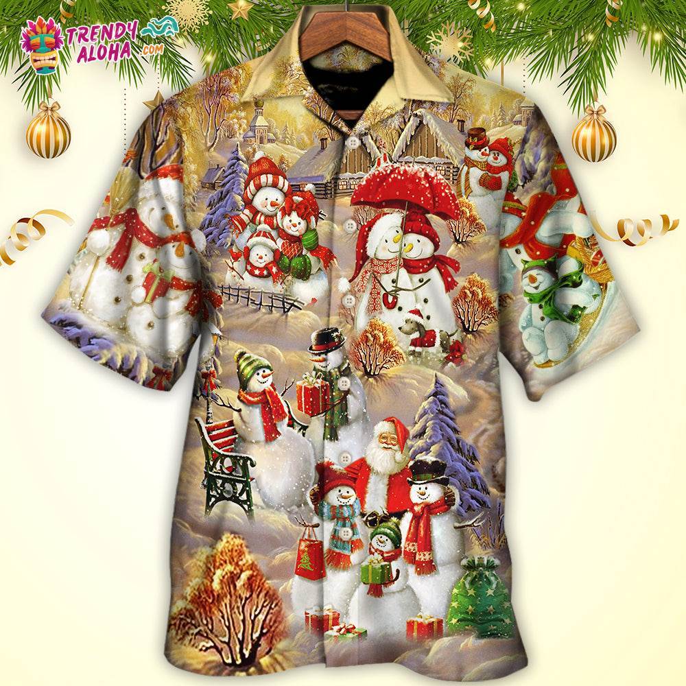 Christmas Snowman Couple Love Xmas Cool Hawaiian Shirt – Trendy Aloha