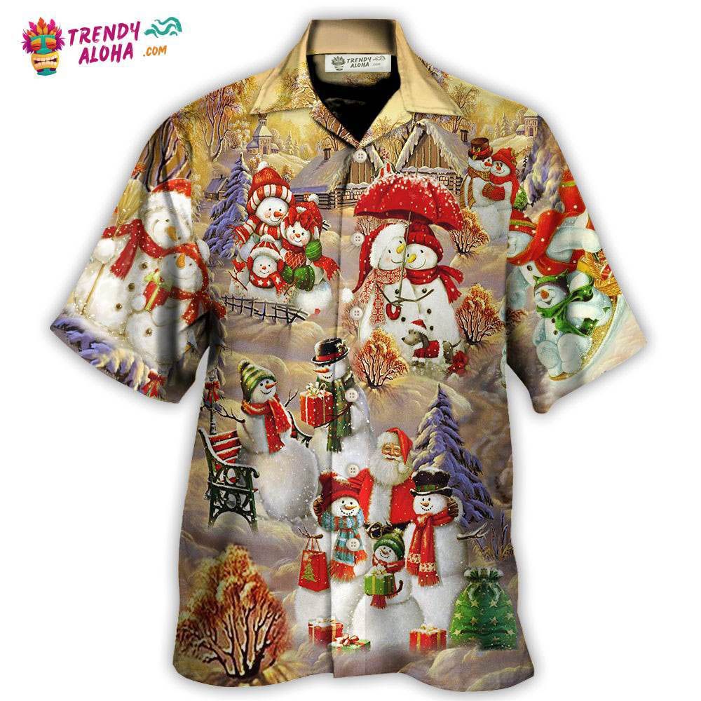Christmas Snowman Couple Love Xmas Cool Hawaiian Shirt – Trendy Aloha Christmas Snowman Couple Love Xmas Cool Hawaiian Shirt – Trendy Aloha