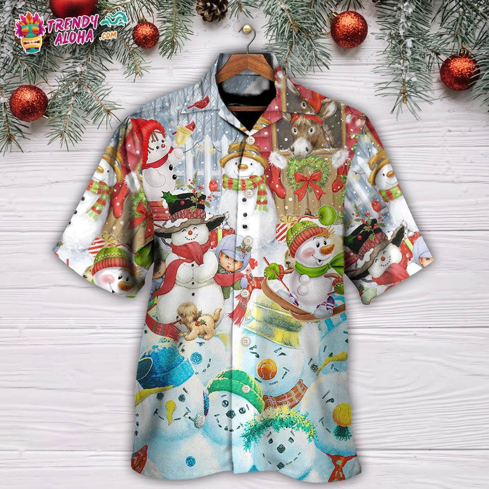 Christmas Snowman Happy Farm Holiday Christmas Hawaiian Shirt – Trendy Aloha