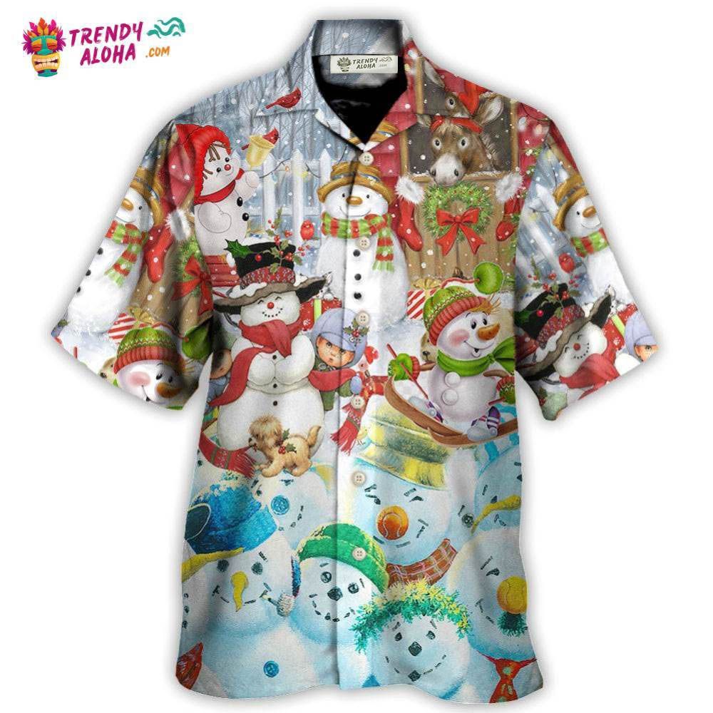 Christmas Snowman Happy Farm Holiday Christmas Hawaiian Shirt – Trendy Aloha Christmas Snowman Happy Farm Holiday Christmas Hawaiian Shirt – Trendy Aloha