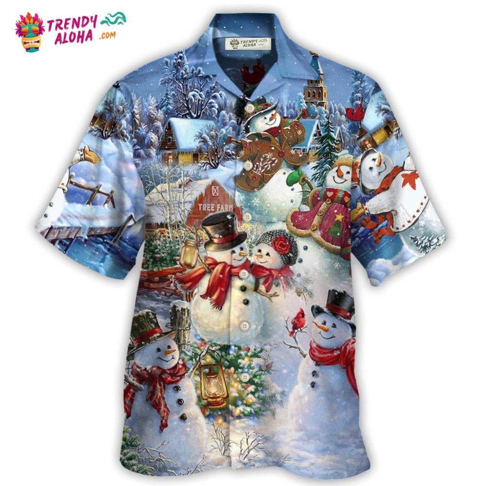 Christmas Snowman Lover Happy Couple Snowman Hawaiian Shirt – Trendy Aloha Christmas Snowman Lover Happy Couple Snowman Hawaiian Shirt – Trendy Aloha