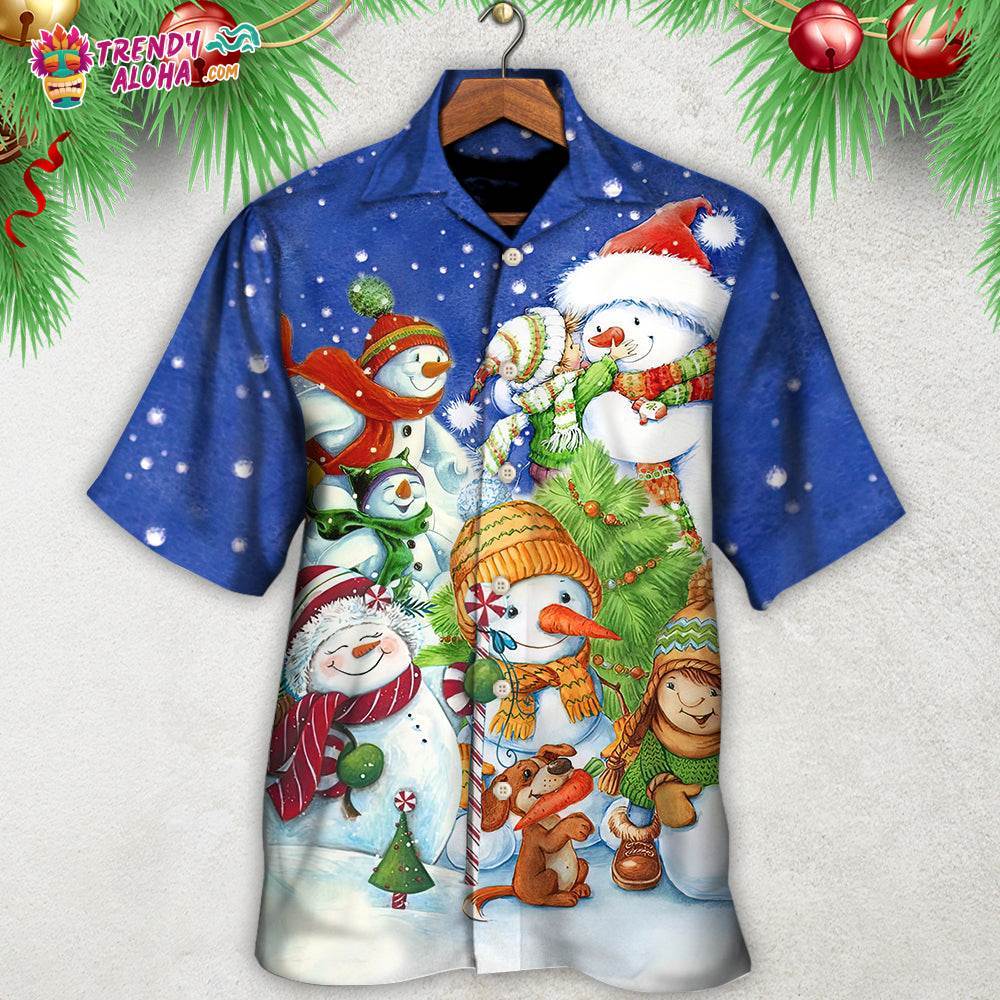 Christmas Snowman Merry Christmas Night Hawaiian Shirt – Trendy Aloha