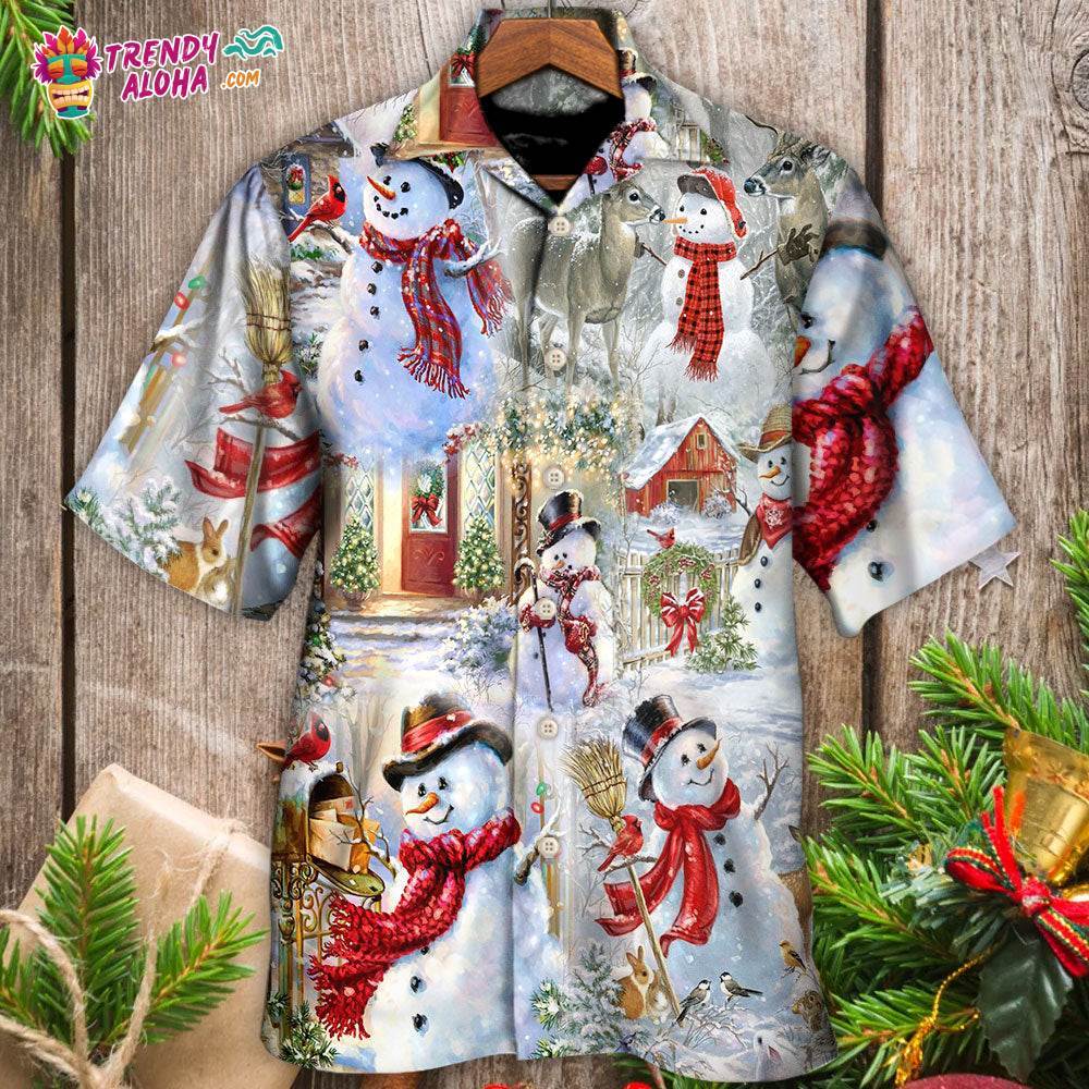 Christmas Snowman Merry Xmas Hawaiian Shirt – Trendy Aloha