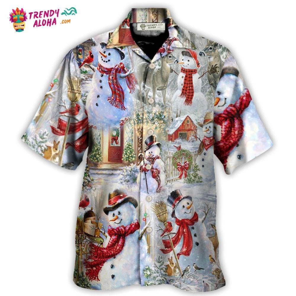 Christmas Snowman Merry Xmas Hawaiian Shirt – Trendy Aloha Christmas Snowman Merry Xmas Hawaiian Shirt – Trendy Aloha