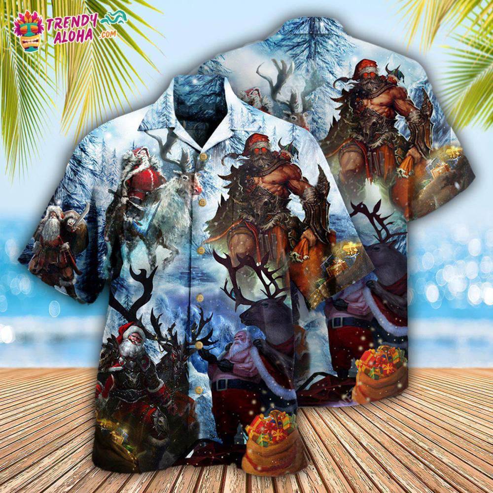Christmas Stay Cool Santa Claus Reindeer Hawaiian Shirt – Trendy Aloha