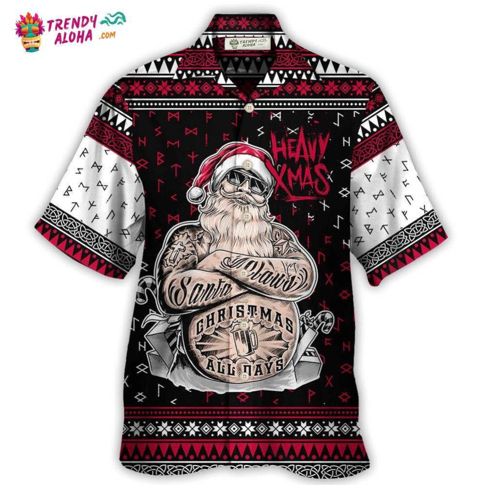 Christmas Tattoo Santa Funny Merry Xmas Hawaiian Shirt – Trendy Aloha