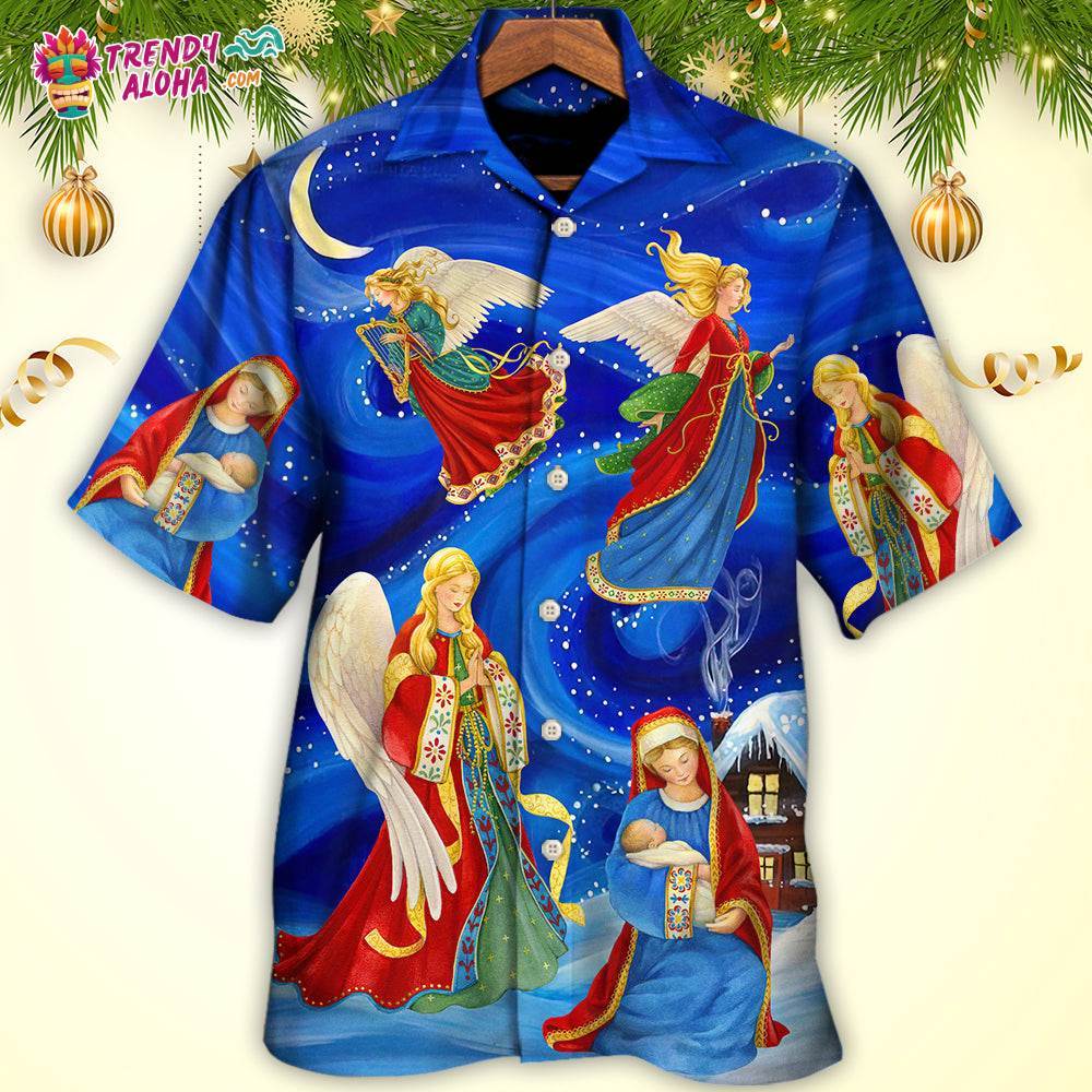 Christmas The Blessed Mother Love Christmas Light Art Style Hawaiian Shirt – Trendy Aloha