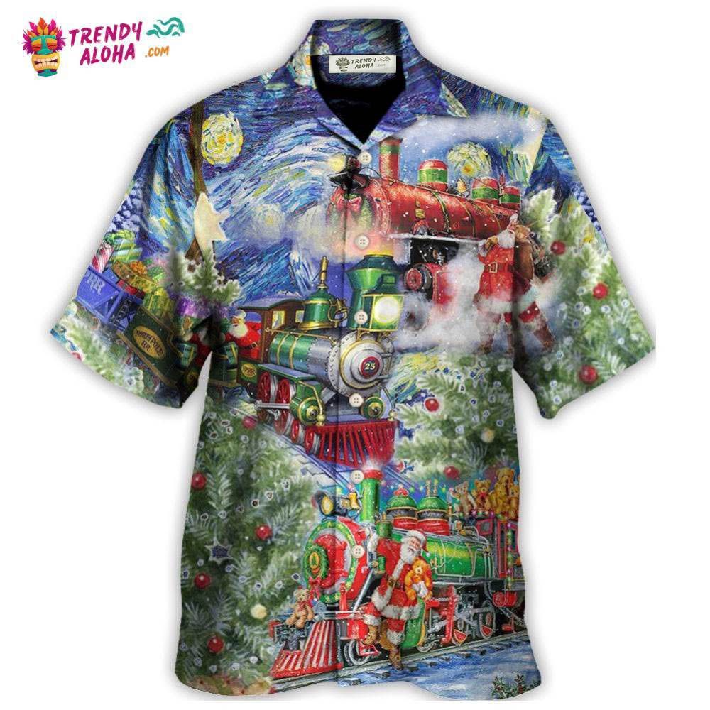 Christmas The Gift Train Arrives At The Wharf Hawaiian Shirt – Trendy Aloha Christmas The Gift Train Arrives At The Wharf Hawaiian Shirt – Trendy Aloha