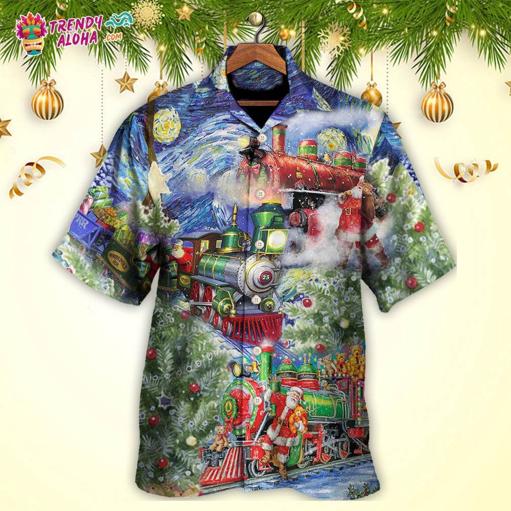 Christmas The Gift Train Arrives At The Wharf Hawaiian Shirt – Trendy Aloha