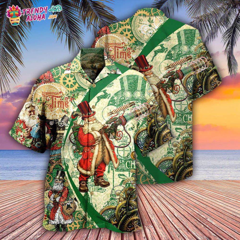 Christmas Time Steampunk Santa Clause Hawaiian Shirt – Trendy Aloha