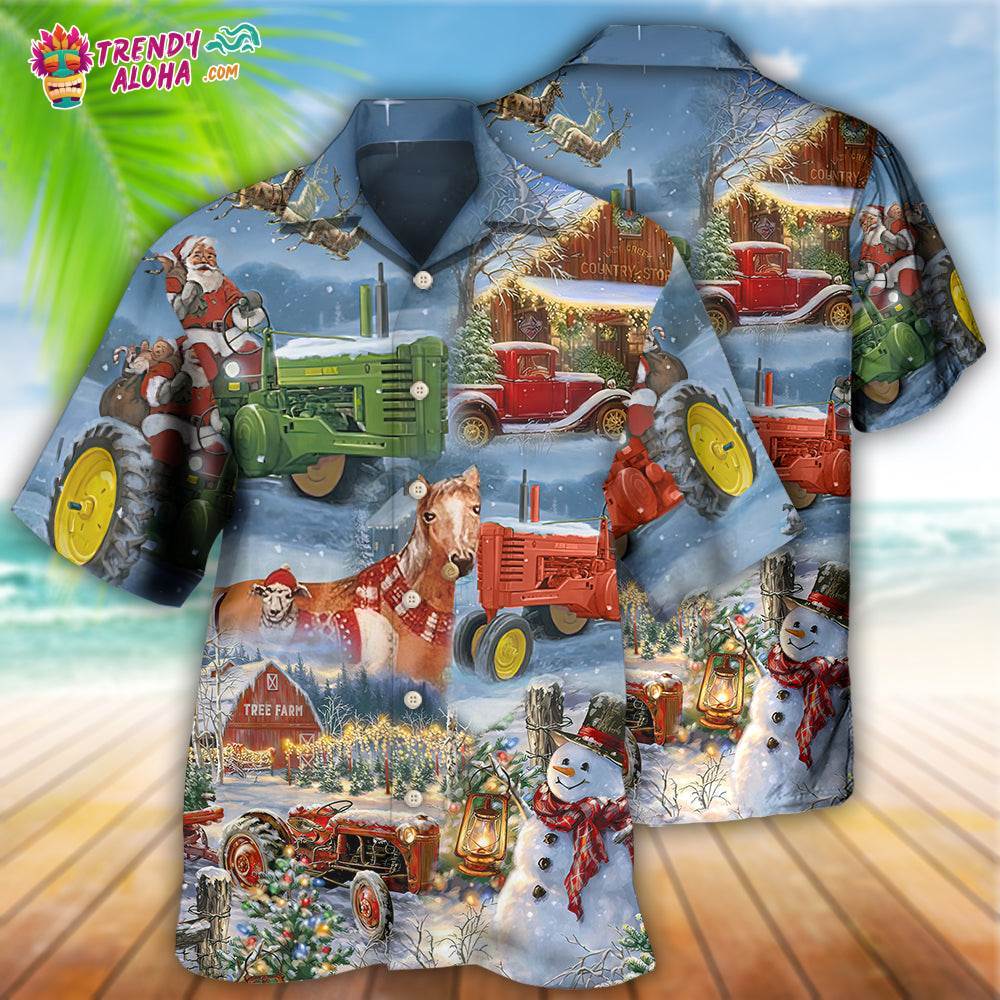 Christmas To Farm Happiness In Sky Hawaiian Shirt – Trendy Aloha