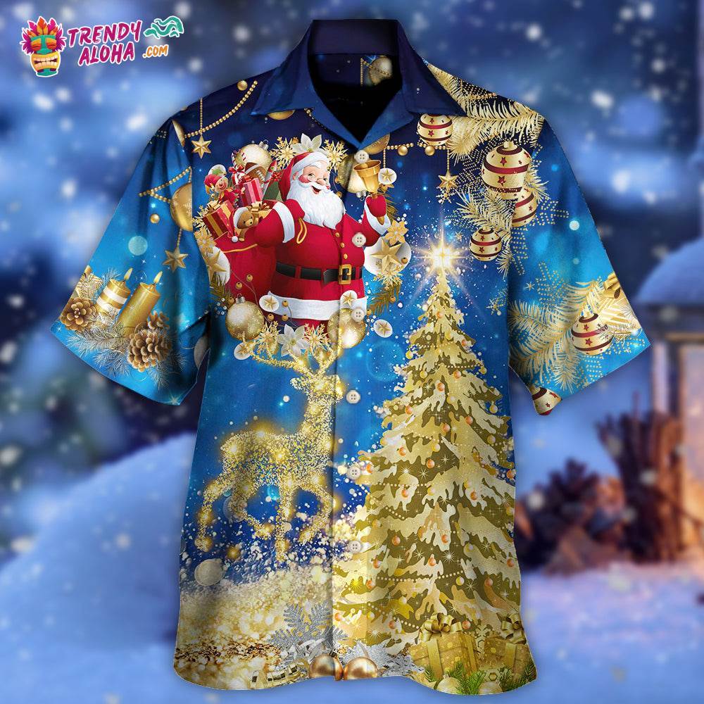 Christmas Tree Blue Style Hawaiian Shirt – Trendy Aloha