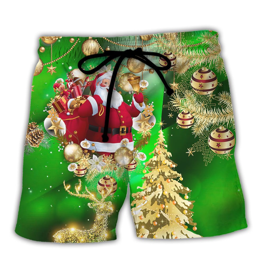 Christmas Tree Green Style Trendy Aloha Hawaiian Beach Shorts