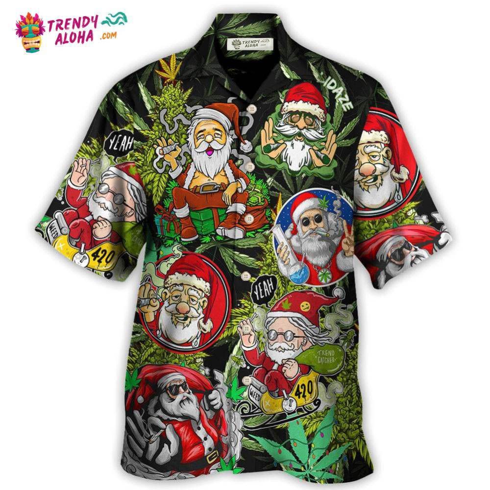 Christmas Weed Smoking Santa Hippie Hawaiian Shirt – Trendy Aloha Christmas Weed Smoking Santa Hippie Hawaiian Shirt – Trendy Aloha