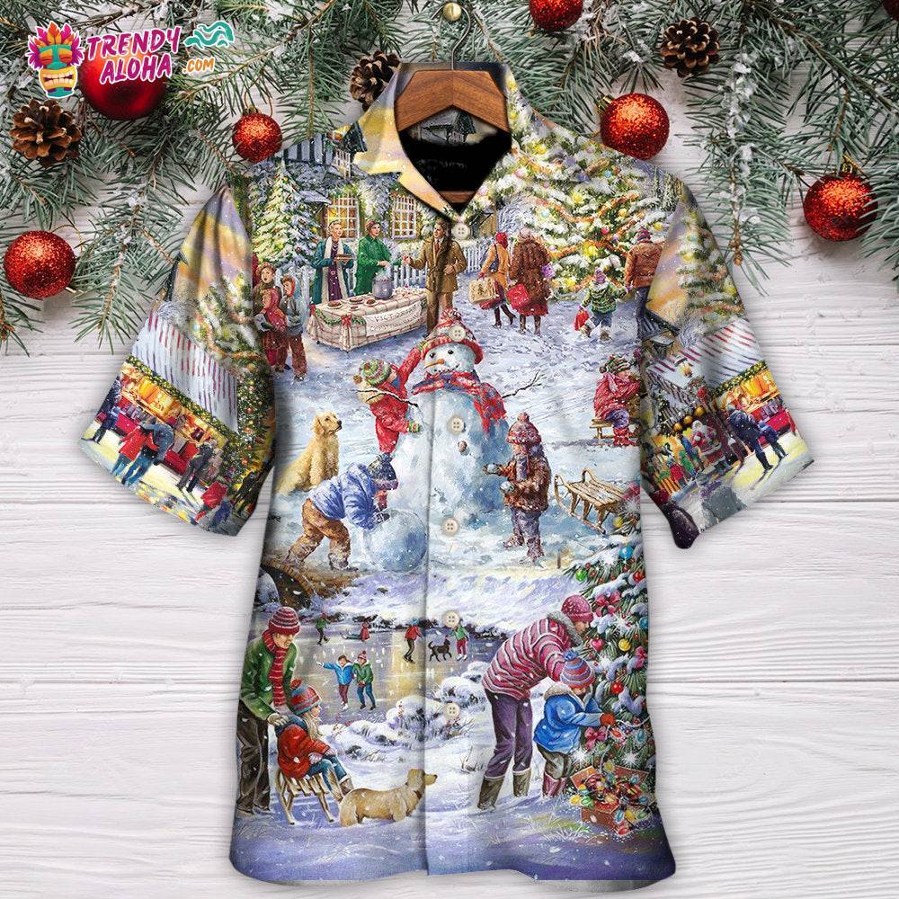 Christmas Winter Holiday Santa Claus Is Coming Hawaiian Shirt – Trendy Aloha