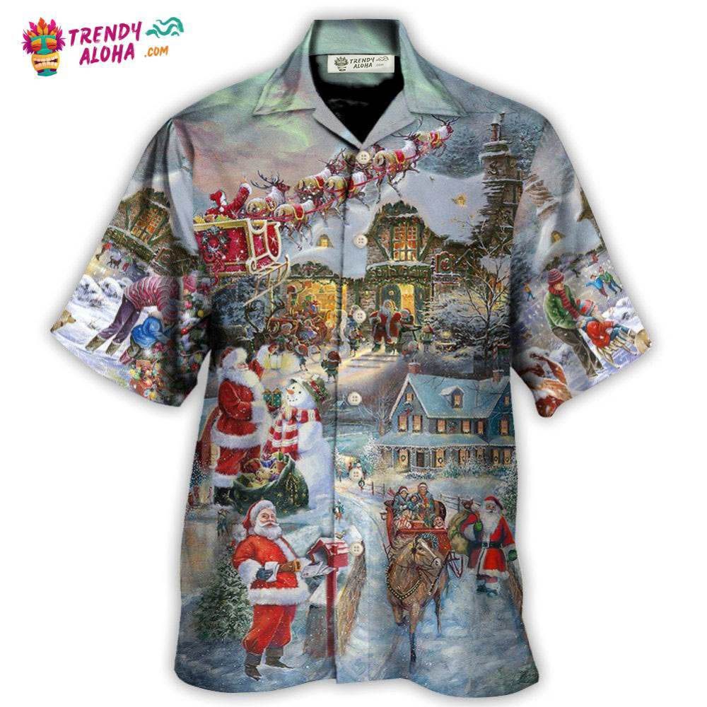 Christmas Wonderful Time Of The Year Santa Claus Coming Hawaiian Shirt – Trendy Aloha