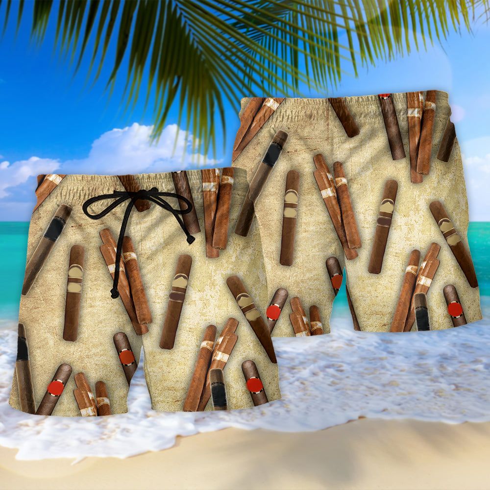 Cigar Is My Therapy Trendy Aloha Hawaiian Beach Shorts