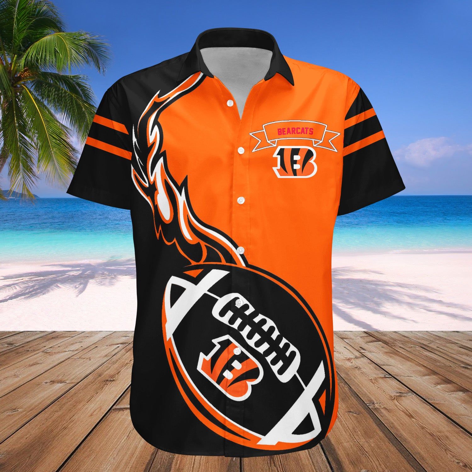 Cincinnati Bearcats Hawaii Shirt Flame Ball – NCAA
