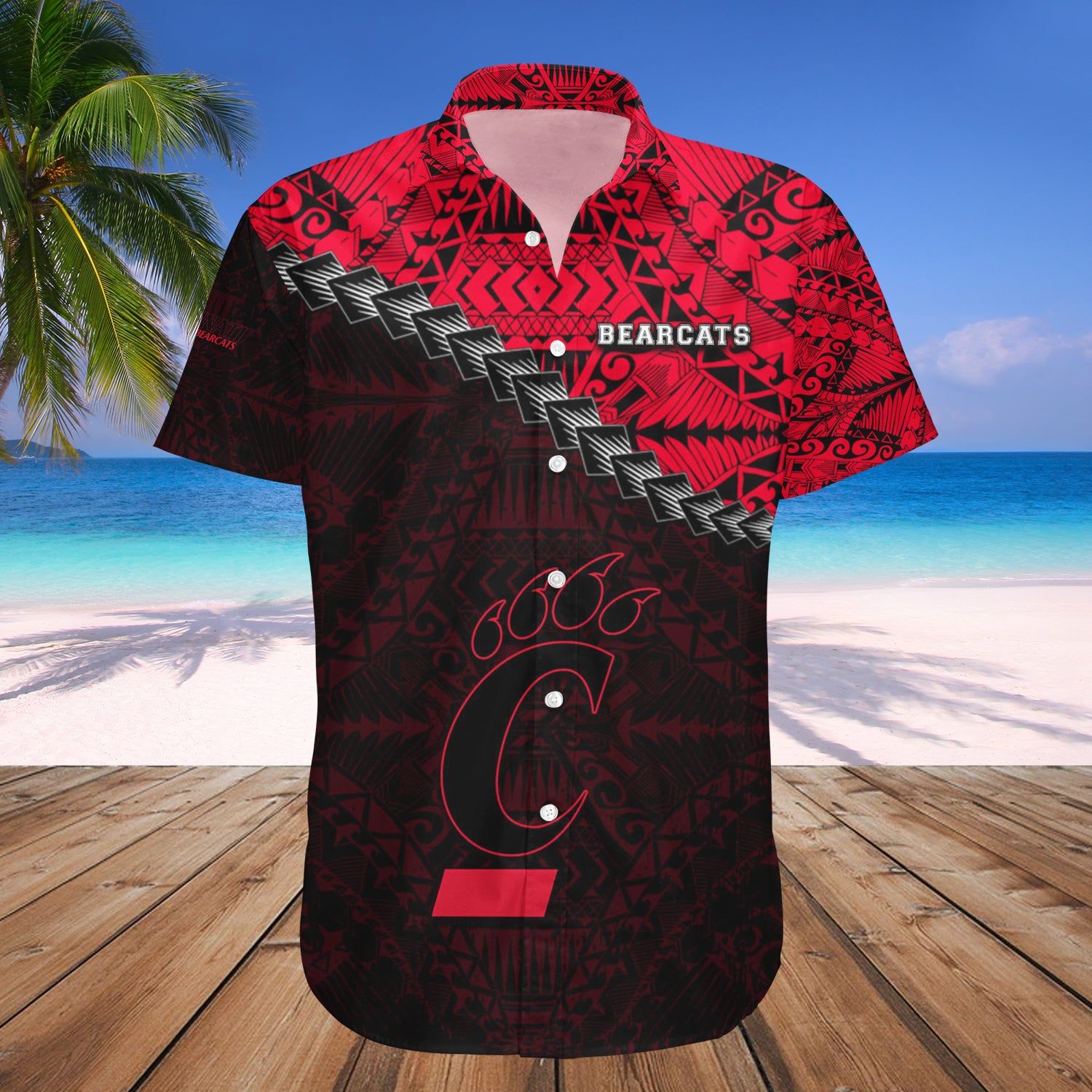 Cincinnati Bearcats Hawaii Shirt Grunge Polynesian Tattoo – NCAA