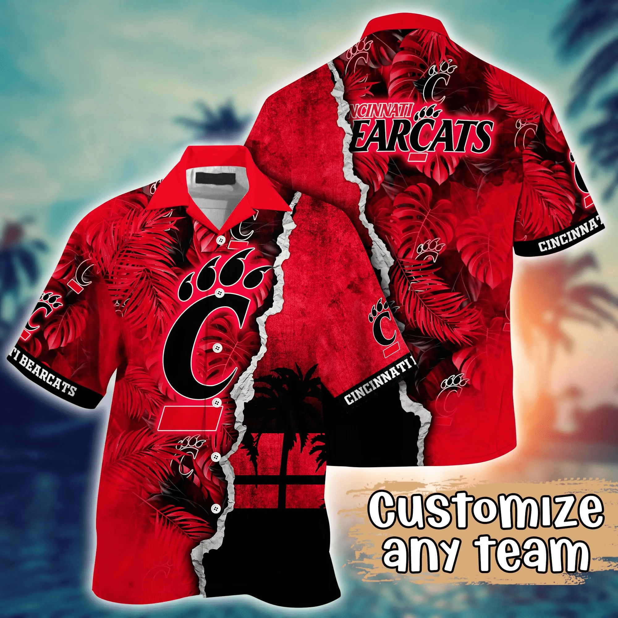 Cincinnati Bearcats NCAA Hawaiian Shirt Custom Warm Nights Aloha Shirt Cincinnati Bearcats NCAA Hawaiian Shirt Custom Warm Nights Aloha Shirt