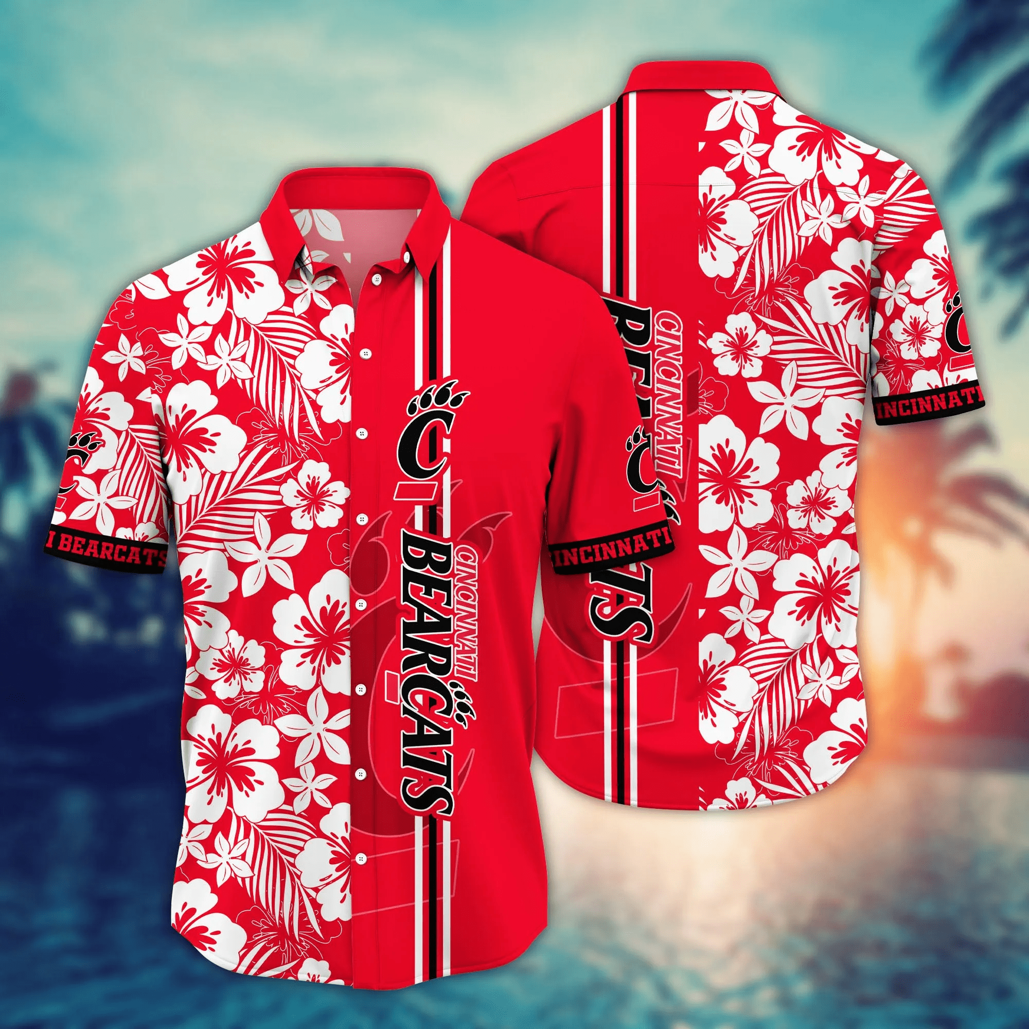 Cincinnati Bearcats NCAA Hawaiian Shirt Heattime Aloha Shirt Cincinnati Bearcats NCAA Hawaiian Shirt Heattime Aloha Shirt