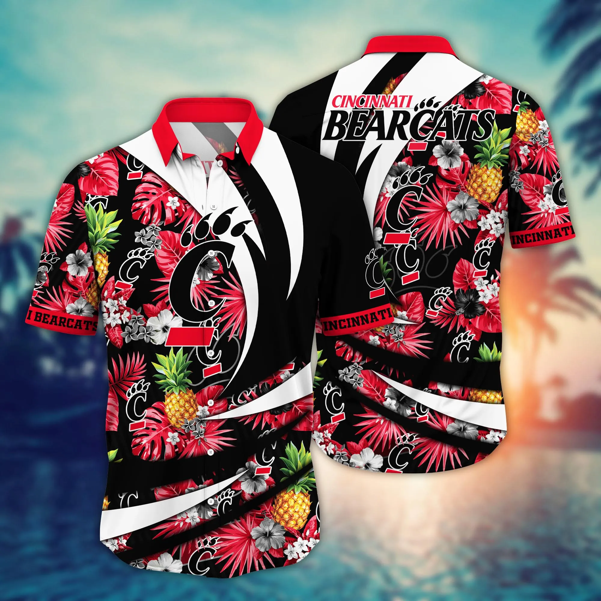 Cincinnati Bearcats NCAA Hawaiian Shirt Ocean Waves Aloha Shirt Cincinnati Bearcats NCAA Hawaiian Shirt Ocean Waves Aloha Shirt