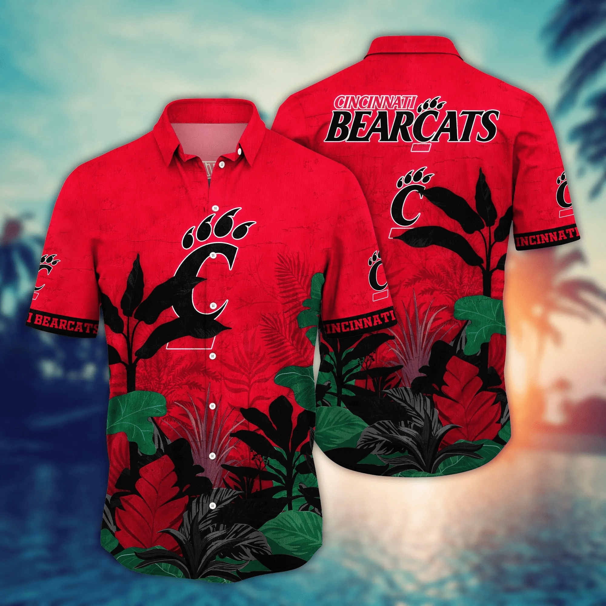 Cincinnati Bearcats NCAA Hawaiian Shirt Straw Hats Aloha Shirt Cincinnati Bearcats NCAA Hawaiian Shirt Straw Hats Aloha Shirt
