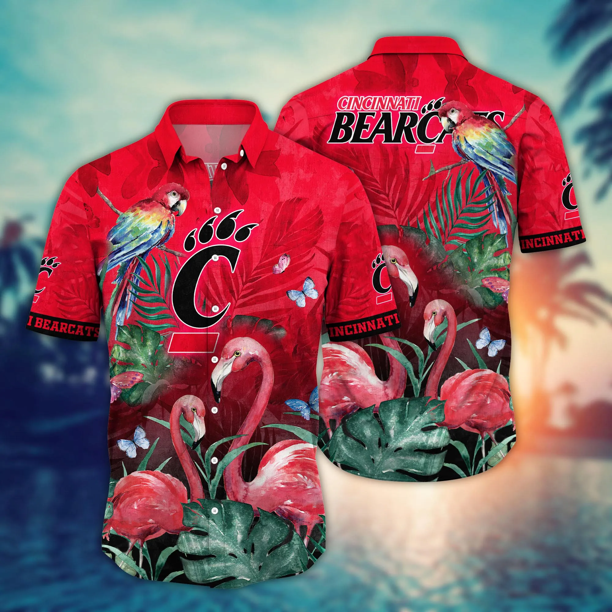 Cincinnati Bearcats NCAA Hawaiian Shirt Sunbathe Aloha Shirt Cincinnati Bearcats NCAA Hawaiian Shirt Sunbathe Aloha Shirt