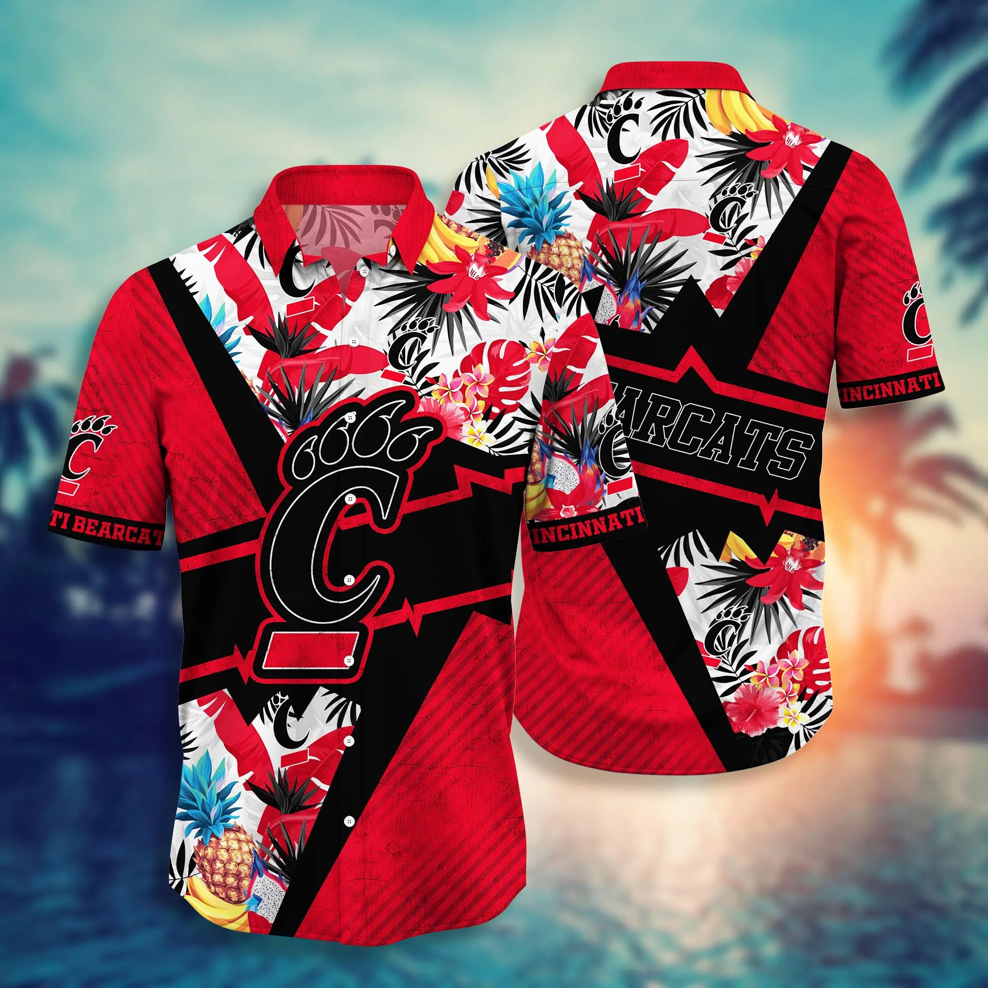 Cincinnati Bearcats NCAA Hawaiian Shirt Tanning Knockout Game Shirts Cincinnati Bearcats NCAA Hawaiian Shirt Tanning Knockout Game Shirts