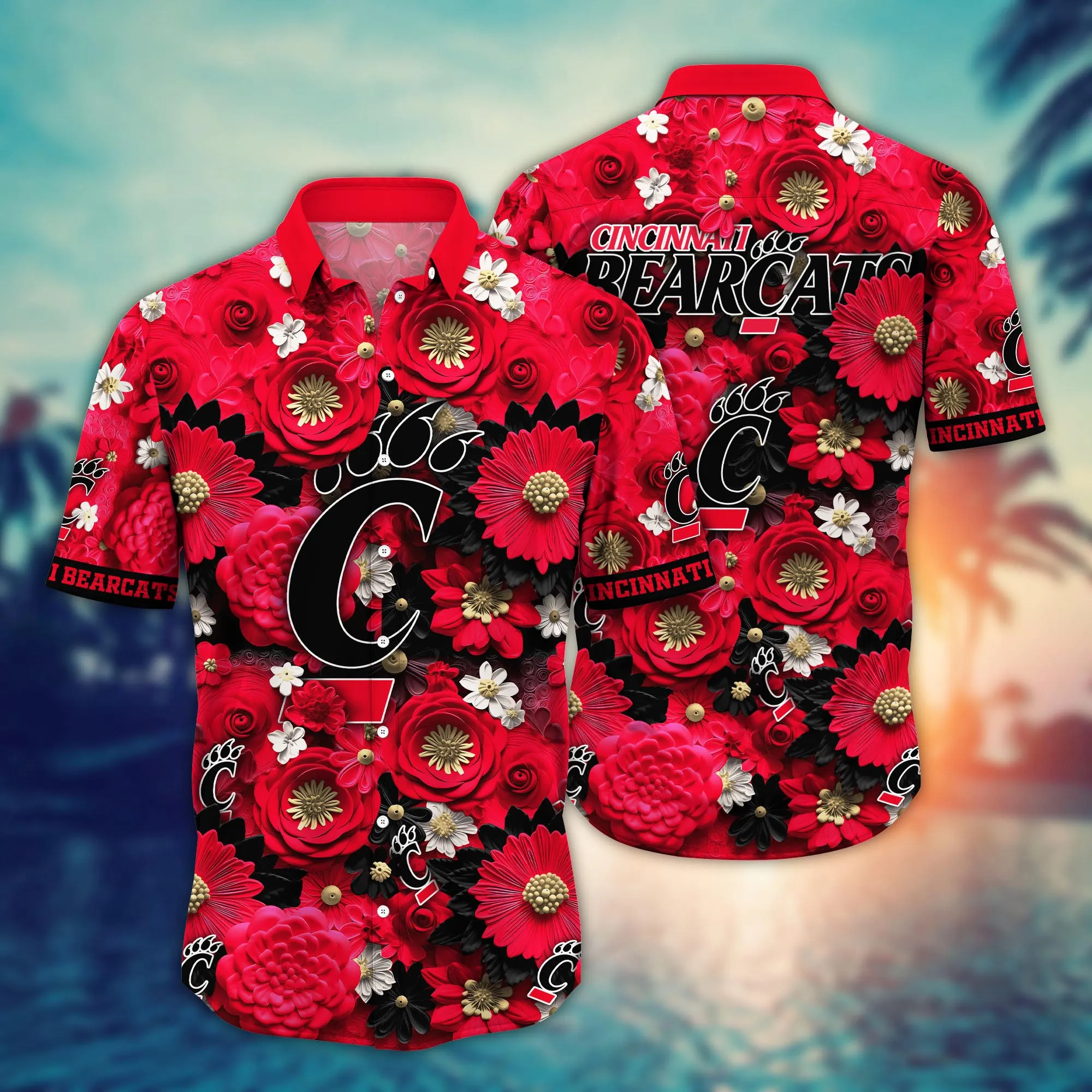 Cincinnati Bearcats NCAA Hawaiian Shirt Trending For This Summer Customize Shirt Any Team Cincinnati Bearcats NCAA Hawaiian Shirt Trending For This Summer Customize Shirt Any Team