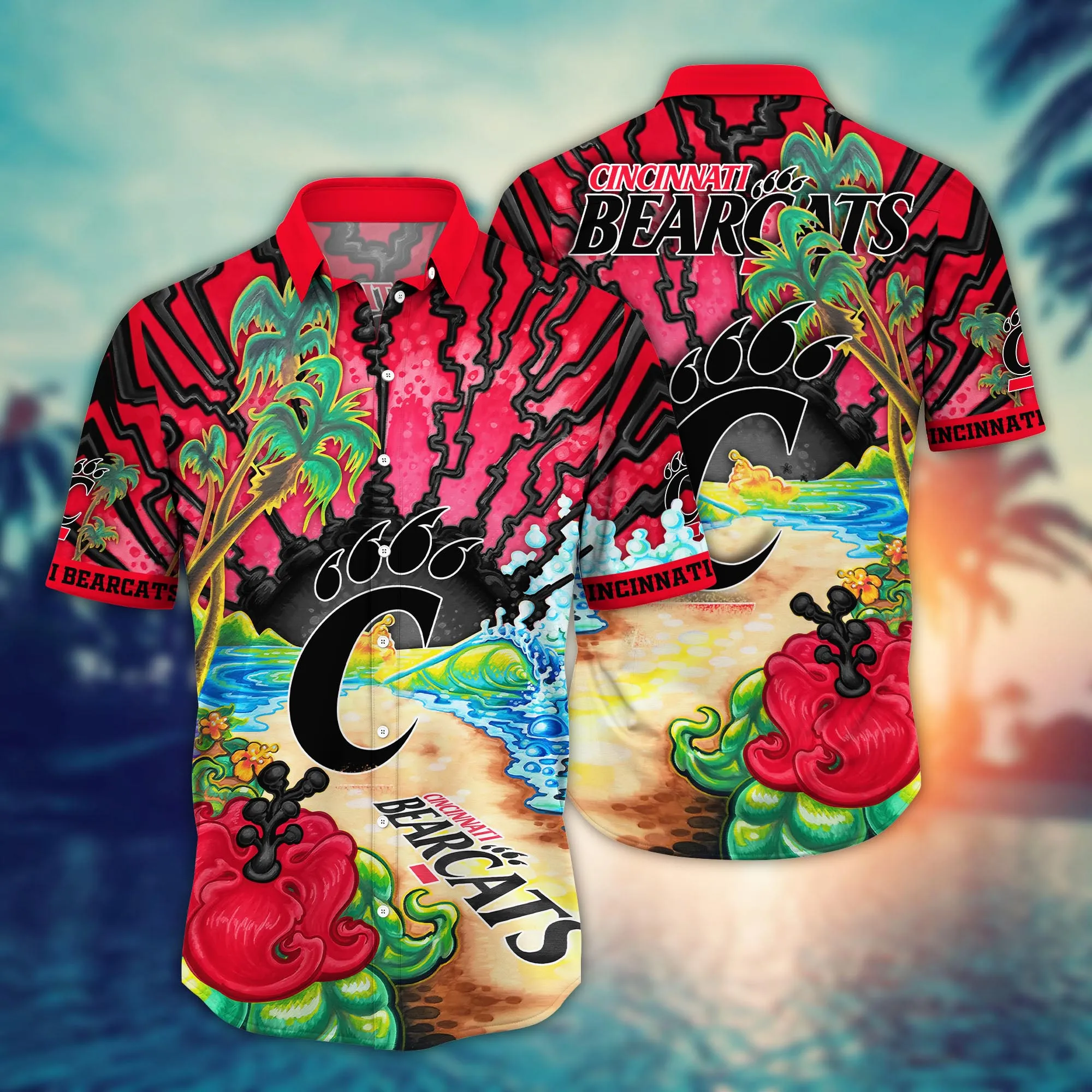 Cincinnati Bearcats NCAA Hawaiian Shirt Warm Seasontime Aloha Shirt Cincinnati Bearcats NCAA Hawaiian Shirt Warm Seasontime Aloha Shirt