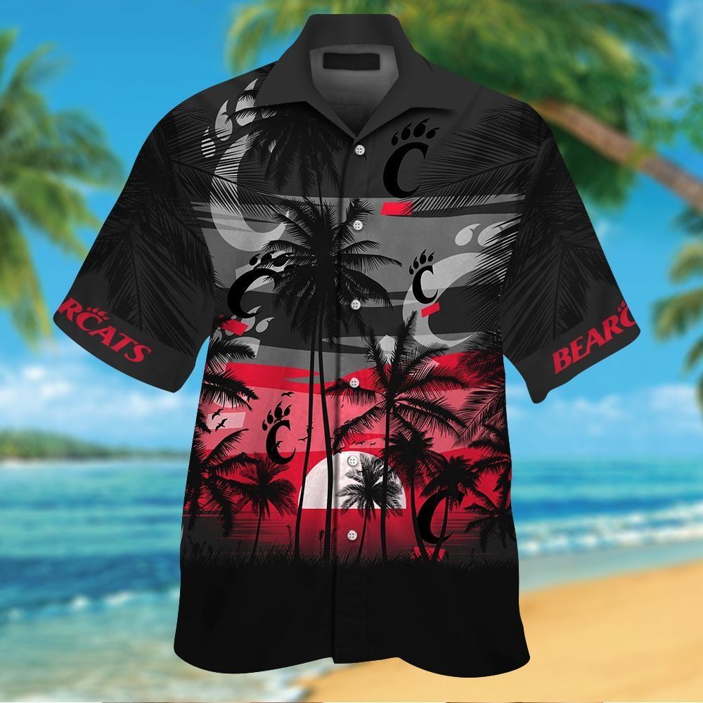 Cincinnati Bearcats Short Sleeve Button Up Tropical Shirt Hawaiian Shirt