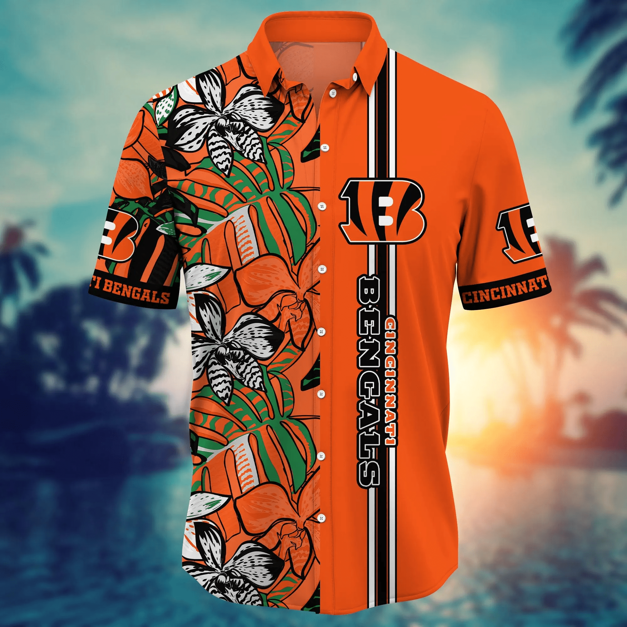 Cincinnati Bengals NFL Hawaiian Shirt Evening Strolls Aloha Shirt