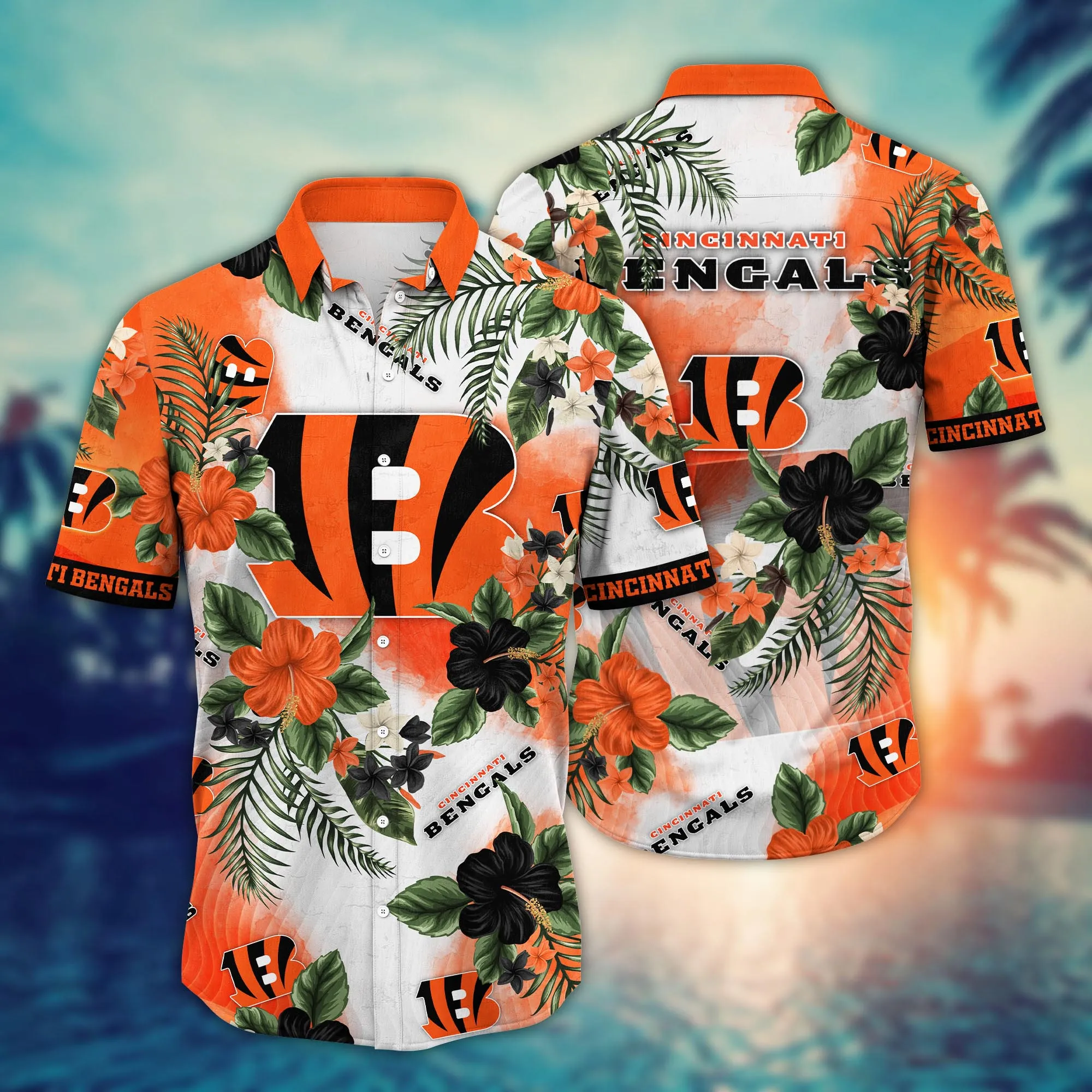 Cincinnati Bengals NFL Hawaiian Shirt Long Daystime Aloha Shirt Cincinnati Bengals NFL Hawaiian Shirt Long Daystime Aloha Shirt