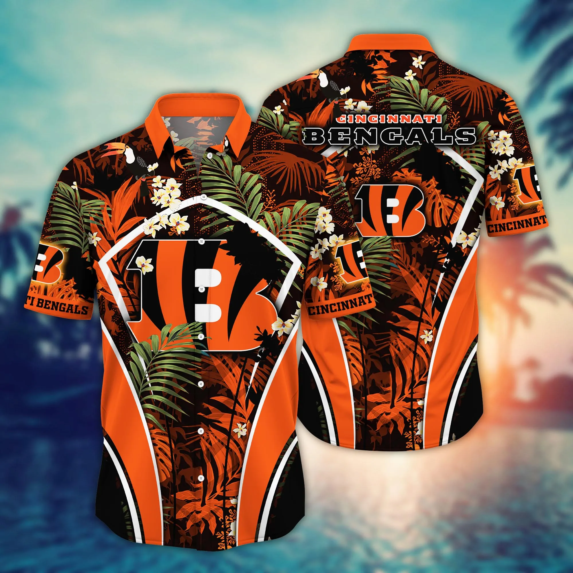 Cincinnati Bengals NFL Hawaiian Shirt Swimsuits Aloha Shirt Cincinnati Bengals NFL Hawaiian Shirt Swimsuits Aloha Shirt